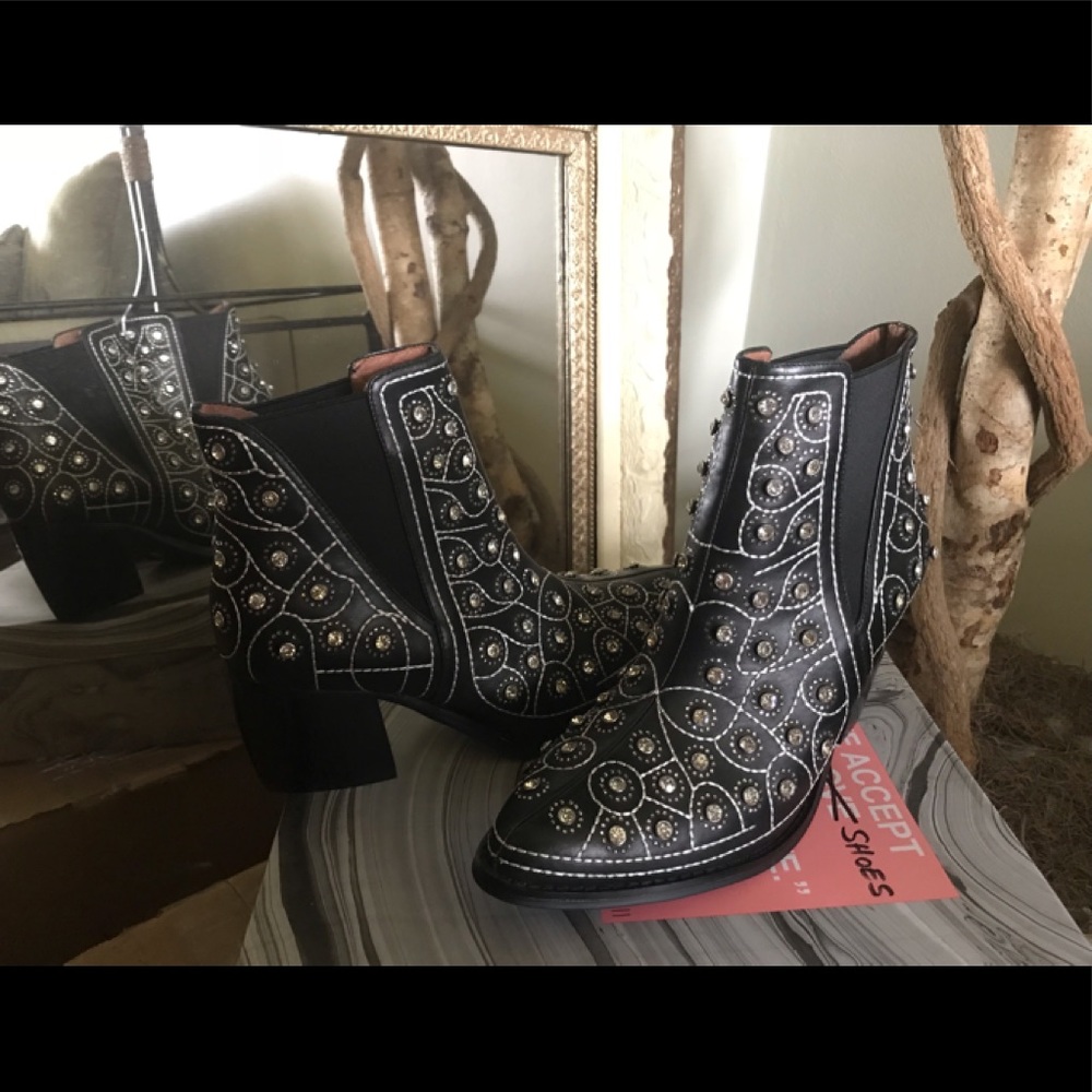 Jeffrey Campbell Blinged Leather Bootie